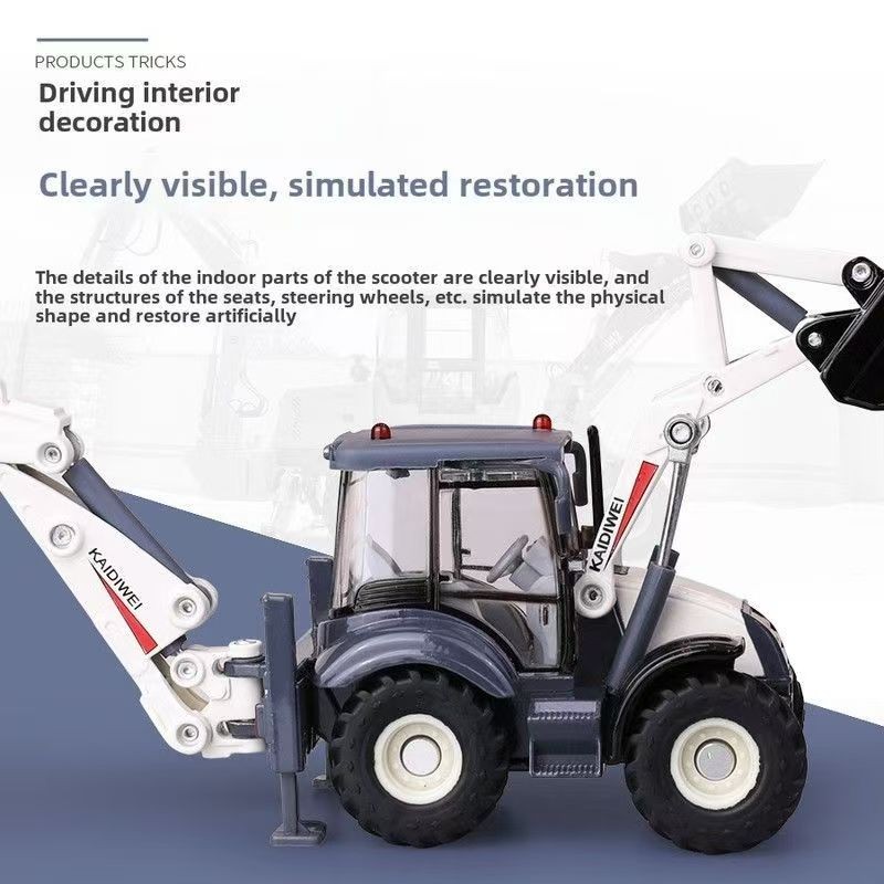 KDW 1/50 Bidirectional Excavator Construction Equipment Diecast Model Car 1:50