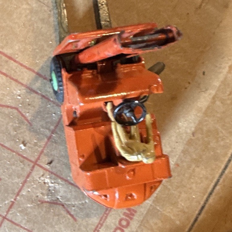 Diecast Forklift Orange Construction Vehicle Toy with Driver Figure