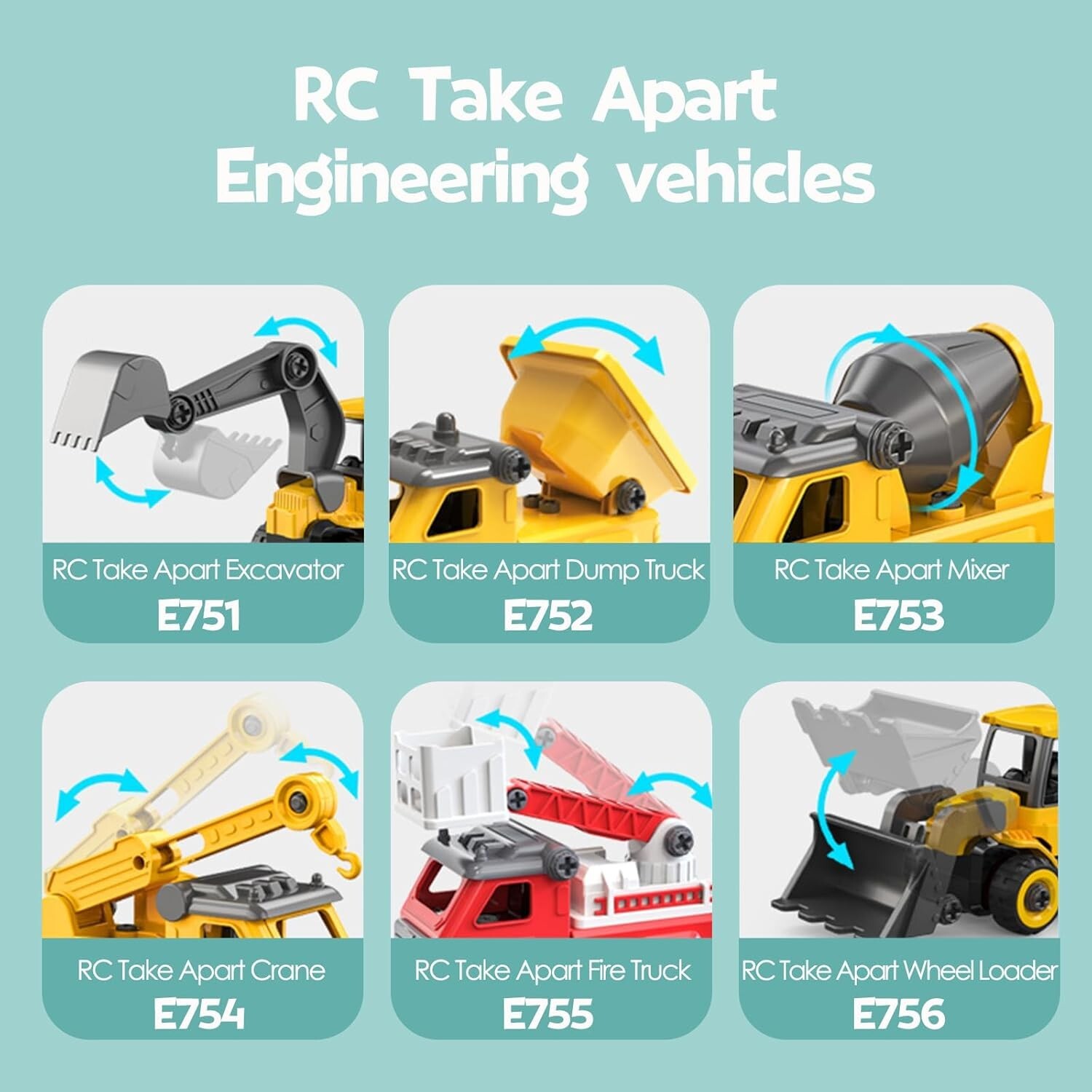 Take Apart Toy Excavator with Electric Screwdriver, Hands-on Skill Remote Contro