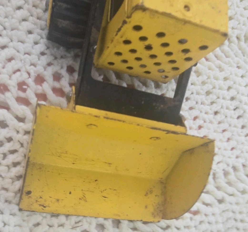 Vintage Pressed Steel Early Tonka Trencher Backhoe Loader Dozer Truck for Parts