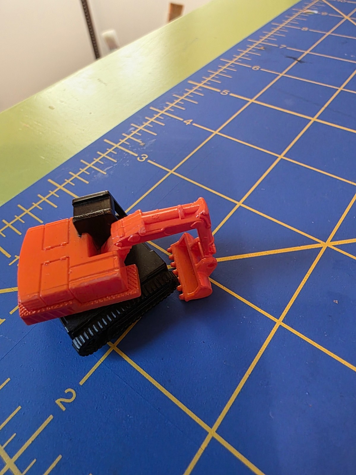 1987 Vintage Micro Machine Orange and Black Excavator. Construction. Galoob.