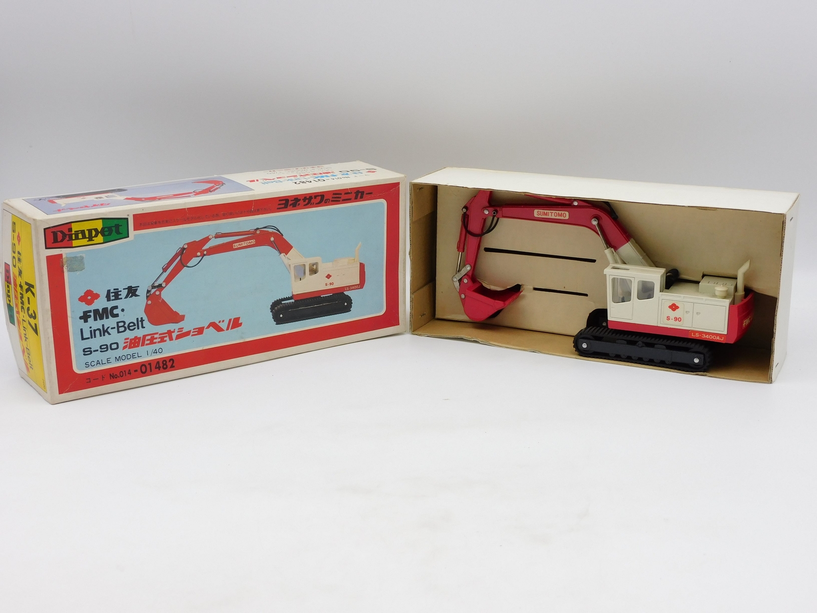 Yonezawa Diapet Sumitomo FMC Link-Belt S90 LS3400AJ Excavator 1:40 Diecast