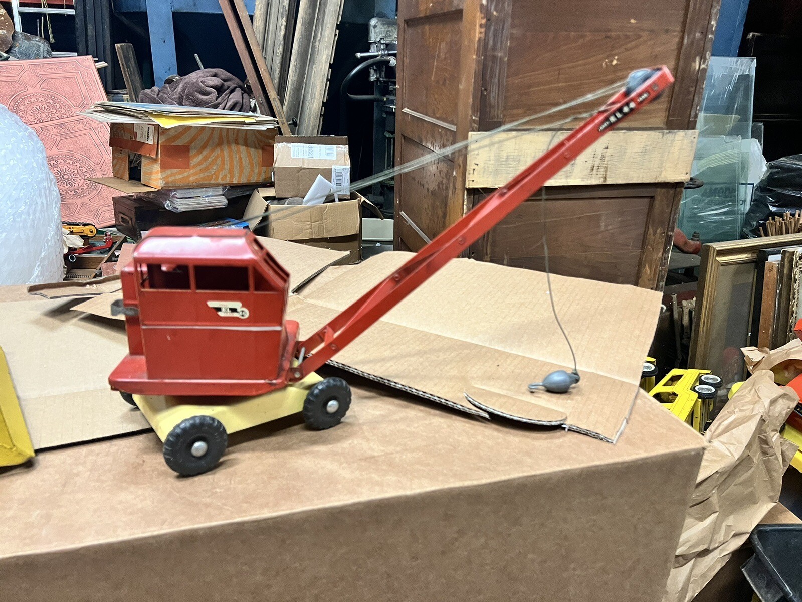 Vintage Triang Toy Jones Mobile KL44 Ton Crane play wear replaced hook c1930/40