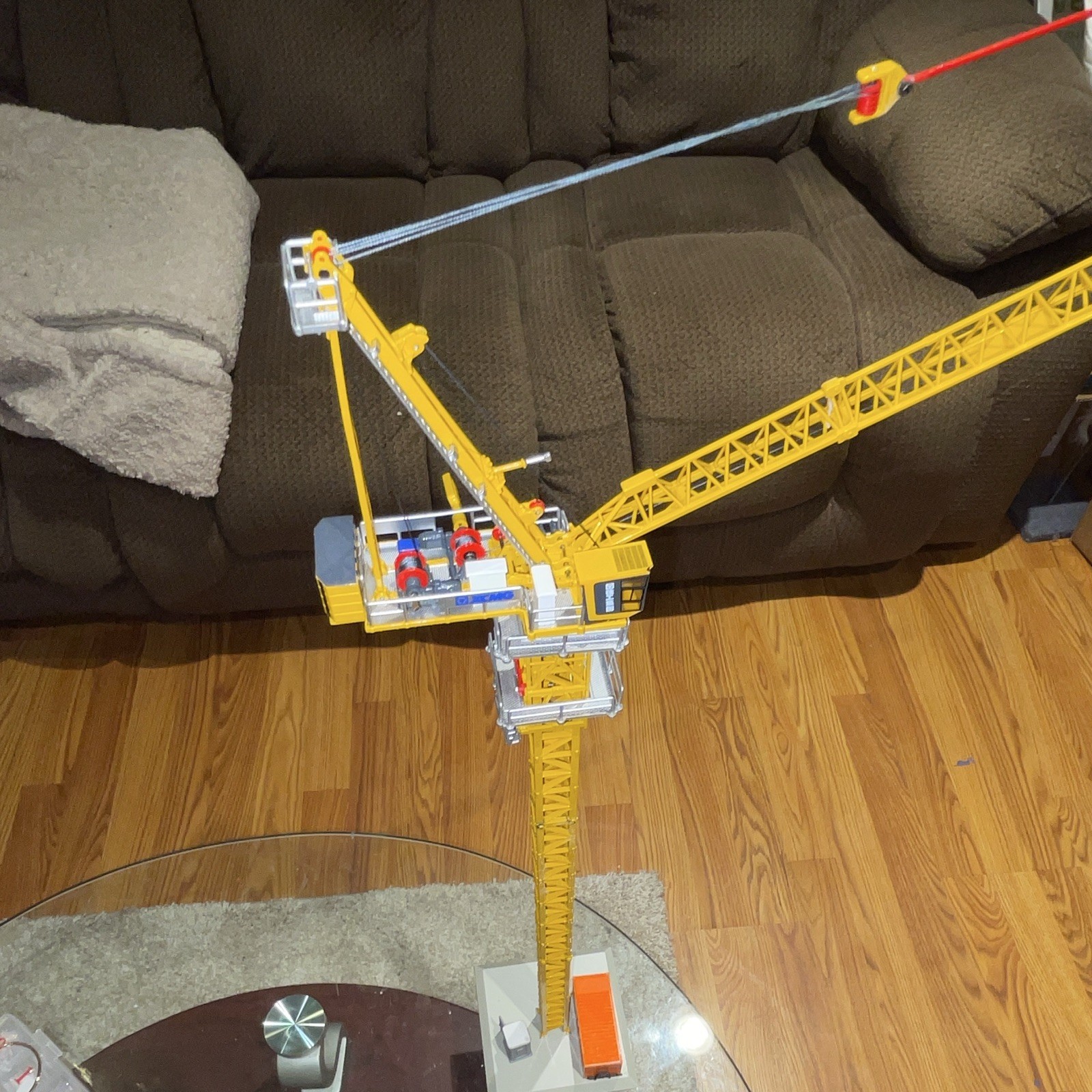 XCMG Tower Crane Diecast Metal Construction Model 1:50 Yellow w/ Stand