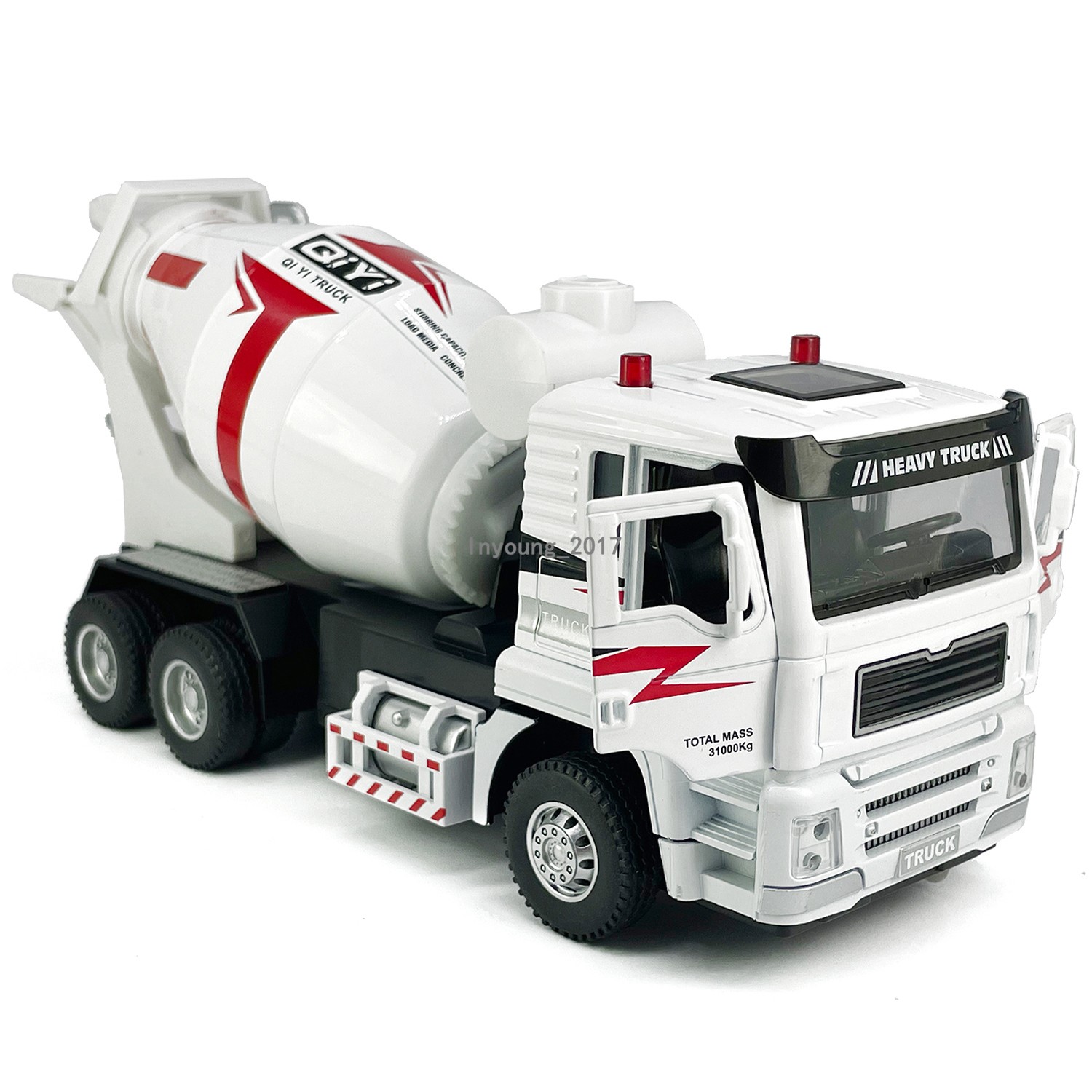 1/40 Cement Mixer Toy Truck Construction Vehicle Model Diecast Toy Car White