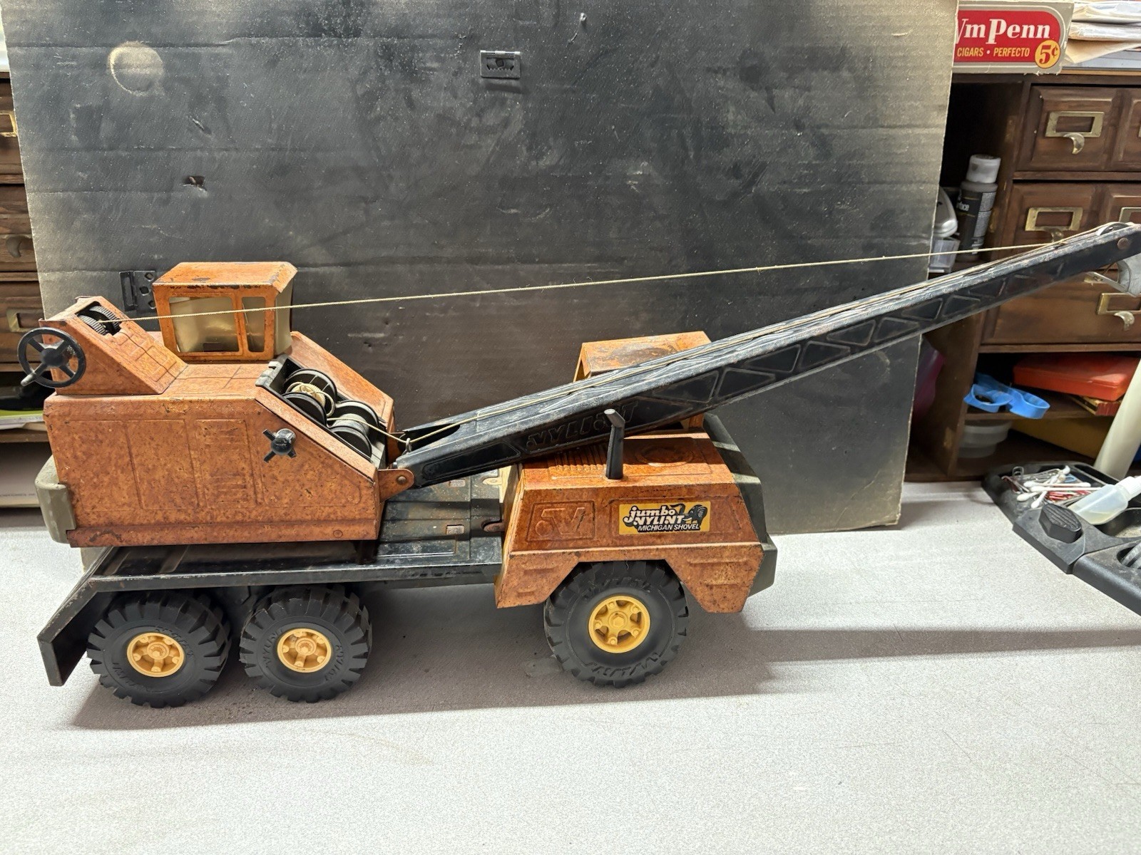 Vintage Jumbo Nylint Michigan Shovel Truck USED ALL ORIGINAL TO PAINT/RESTORE US