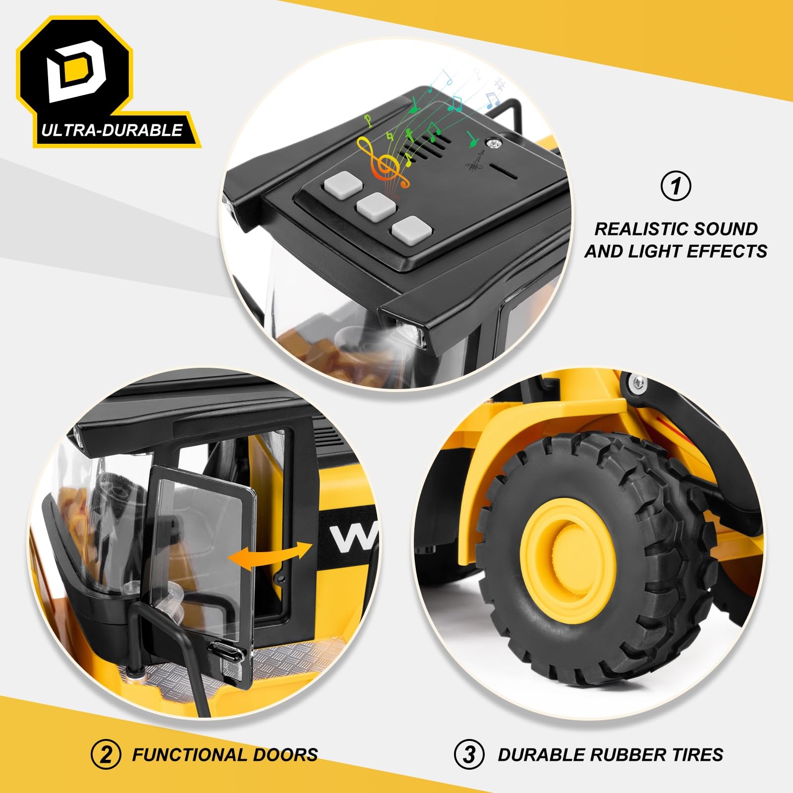 Bulldozer Toy, 16″ Front Loader, 1:10 Scale Classics Bulldozer, Wheel Loader …