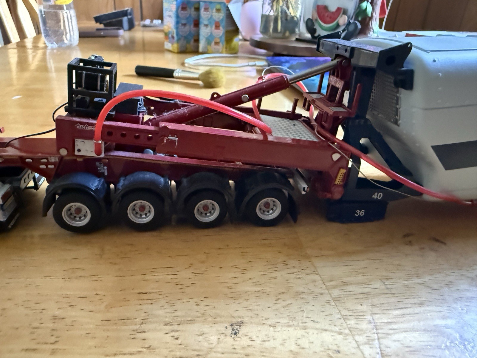 Mammoet Heavy Haulage Truck & Nooteboom Trailer with Vestas Load Red/Black