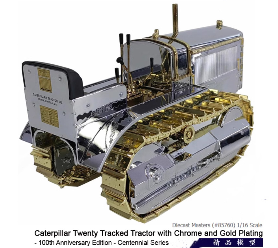 1:16 DM TWENTY TRACKED TRACTOR 100 YEARS Chrome and Gold Plating Diecast Model