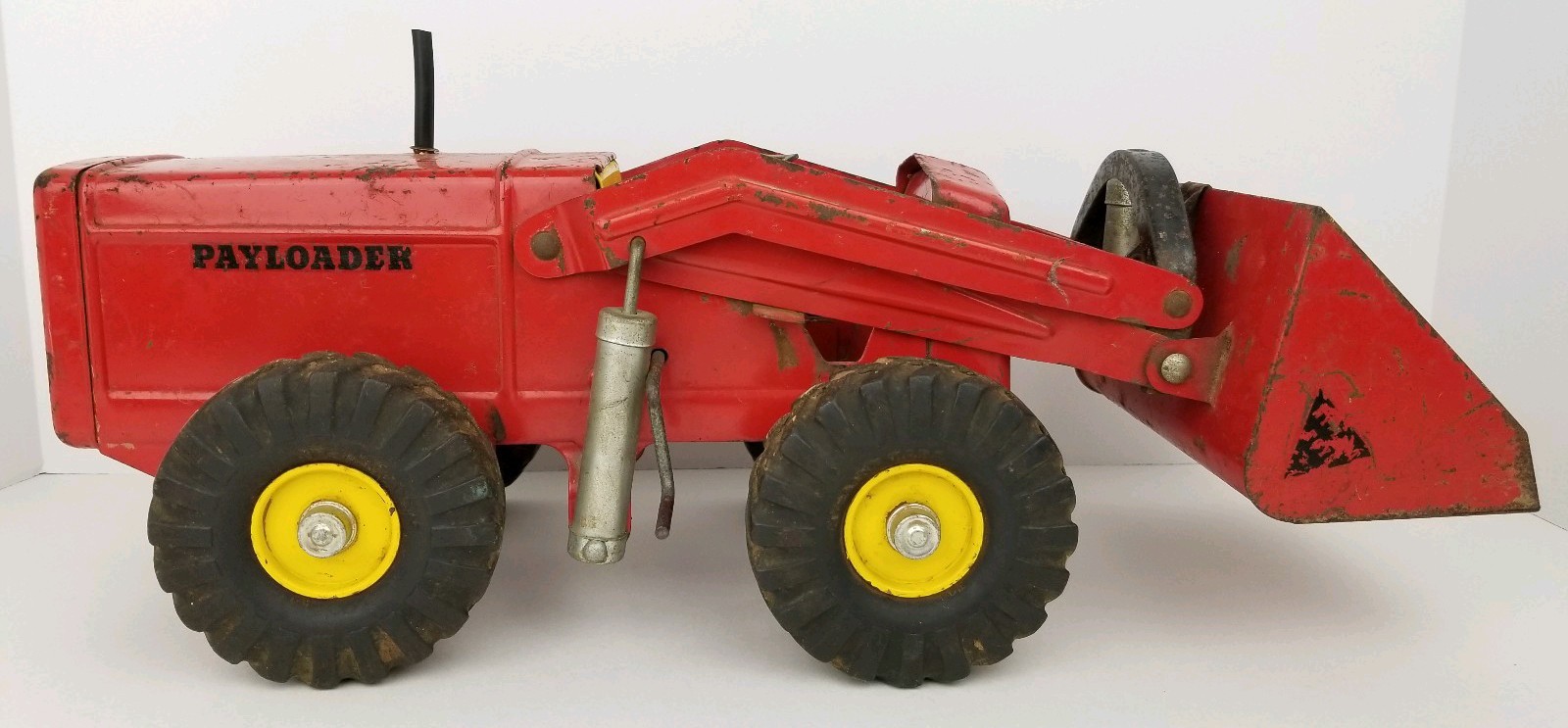 Vintage Nylint Red Pressed Steel Hough Payloader Front End Loader Tractor Toy