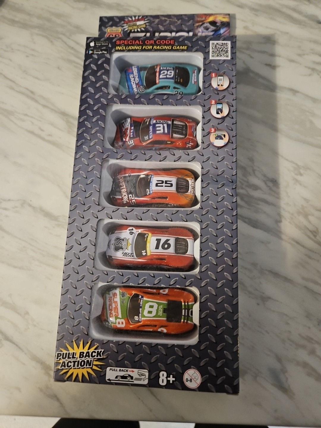 Hwy 68 Furious Road Trip-5 Race Cars / Pull-Back Action
