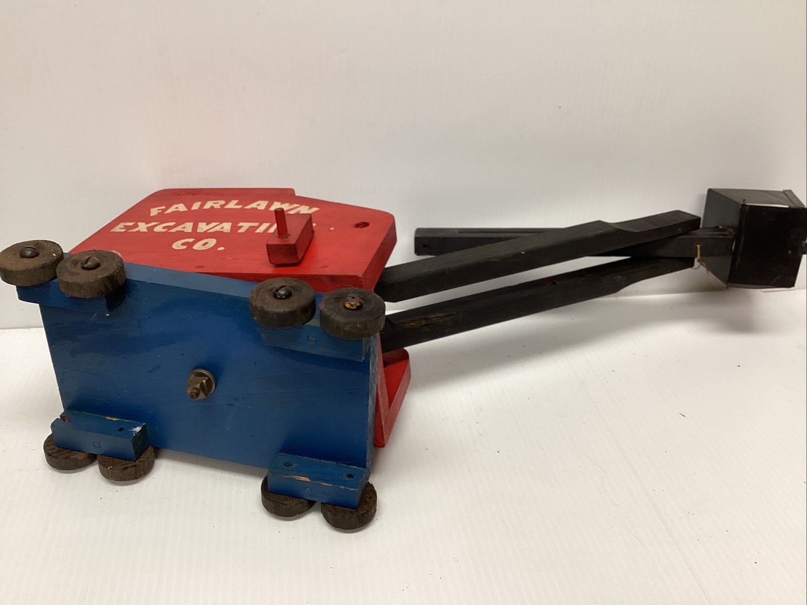 Antique 1940s Tick Tock Toys Wood & Metal Fairlawn Excavating Co. Steam Shovel
