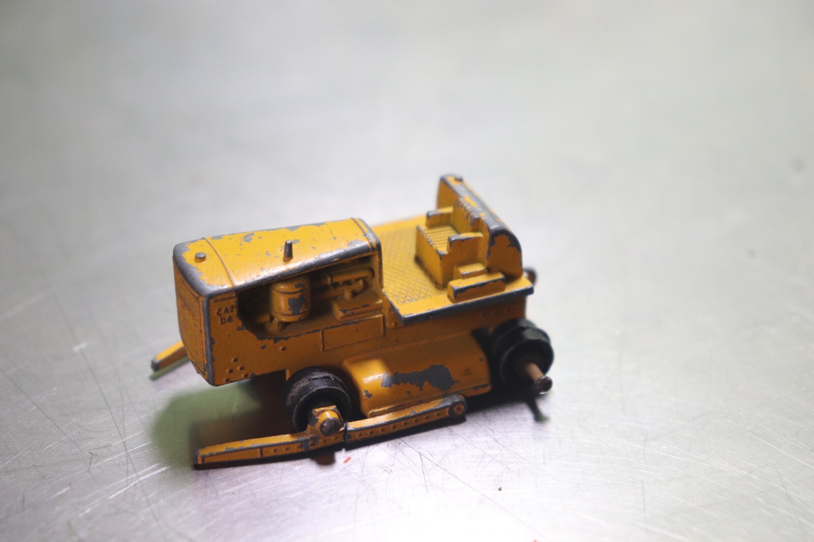 Vintage Construction Die Cast Toy Lot Bulldozer Fork Lift Caterpillar Yellow