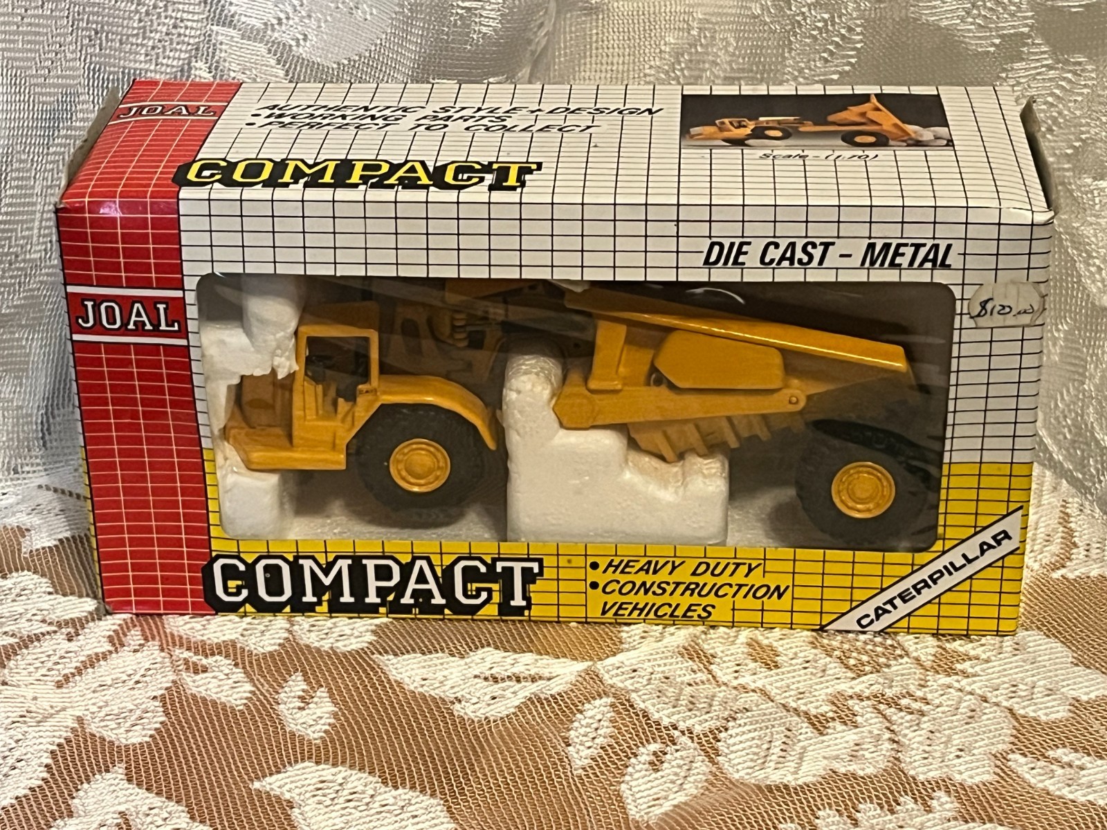 vintage JOAL diecast Caterpillar Compact Tractor CAR-631 with tipper, heavy duty
