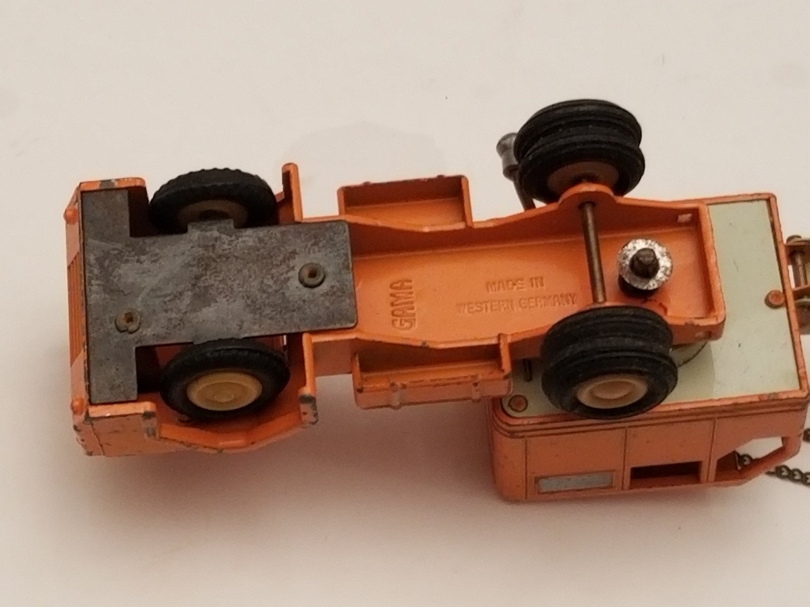 Vintage Gama West Germany Orange Clam Bucket Crane Truck C