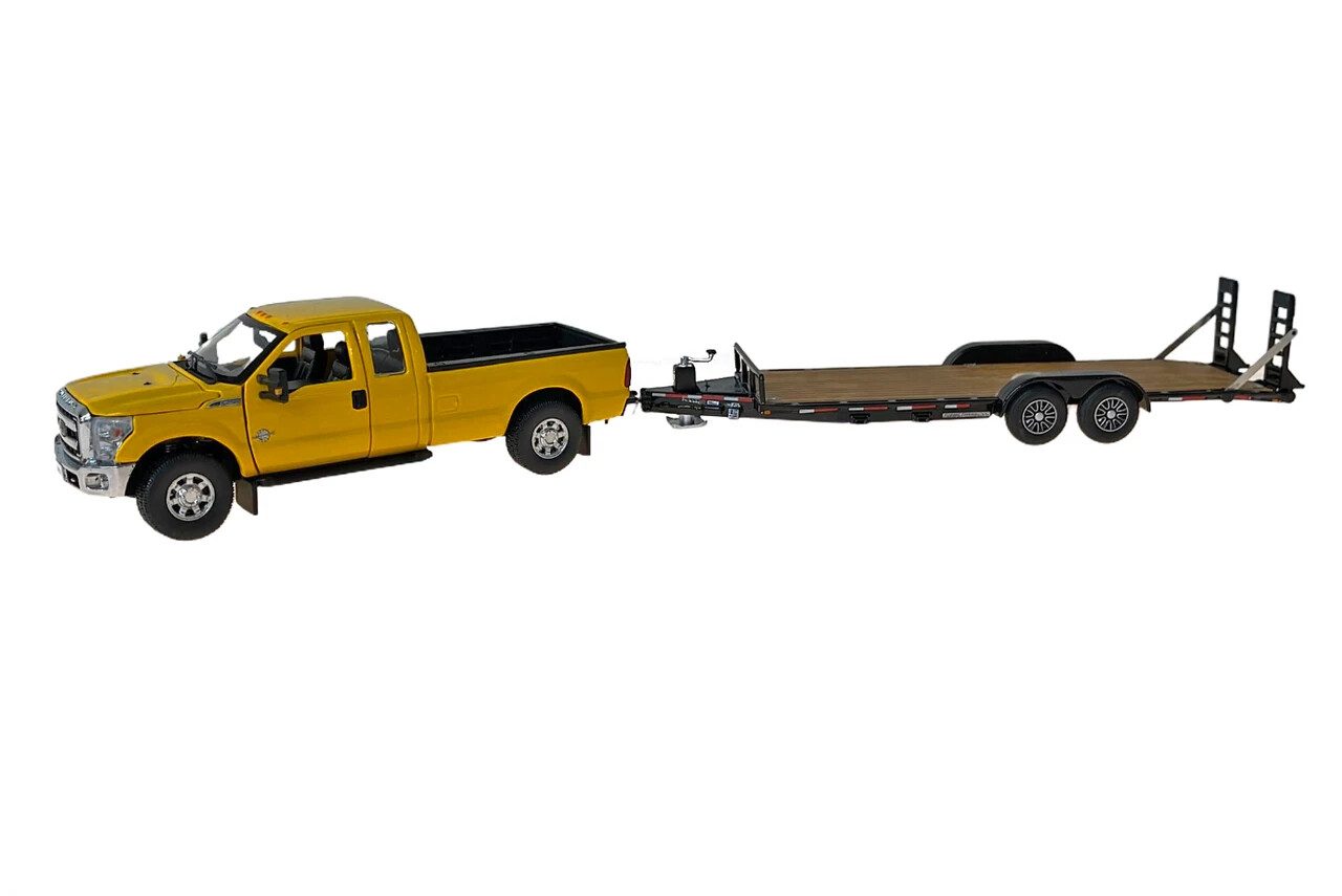 Sword 1150-YK Ford F250 Super w/Utility Trailer – Yellow/Black 1/50 Die-cast MIB