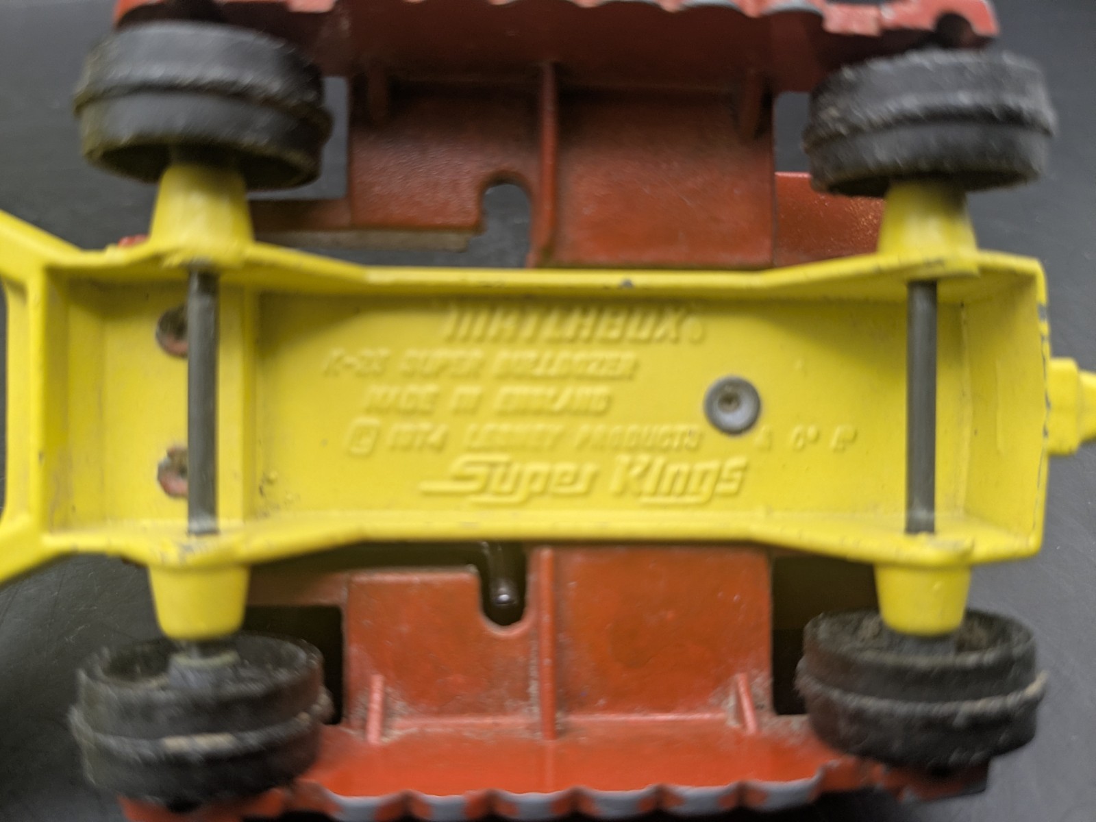 Vintage 1974 Matchbox Die Cast Metal Super Kings K-23 Super Bulldozer Lesney
