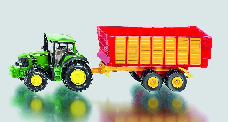 NEW SIKU 1650 BLISTER PACK John Deere Tractor with Silage Trailer Diecast Model