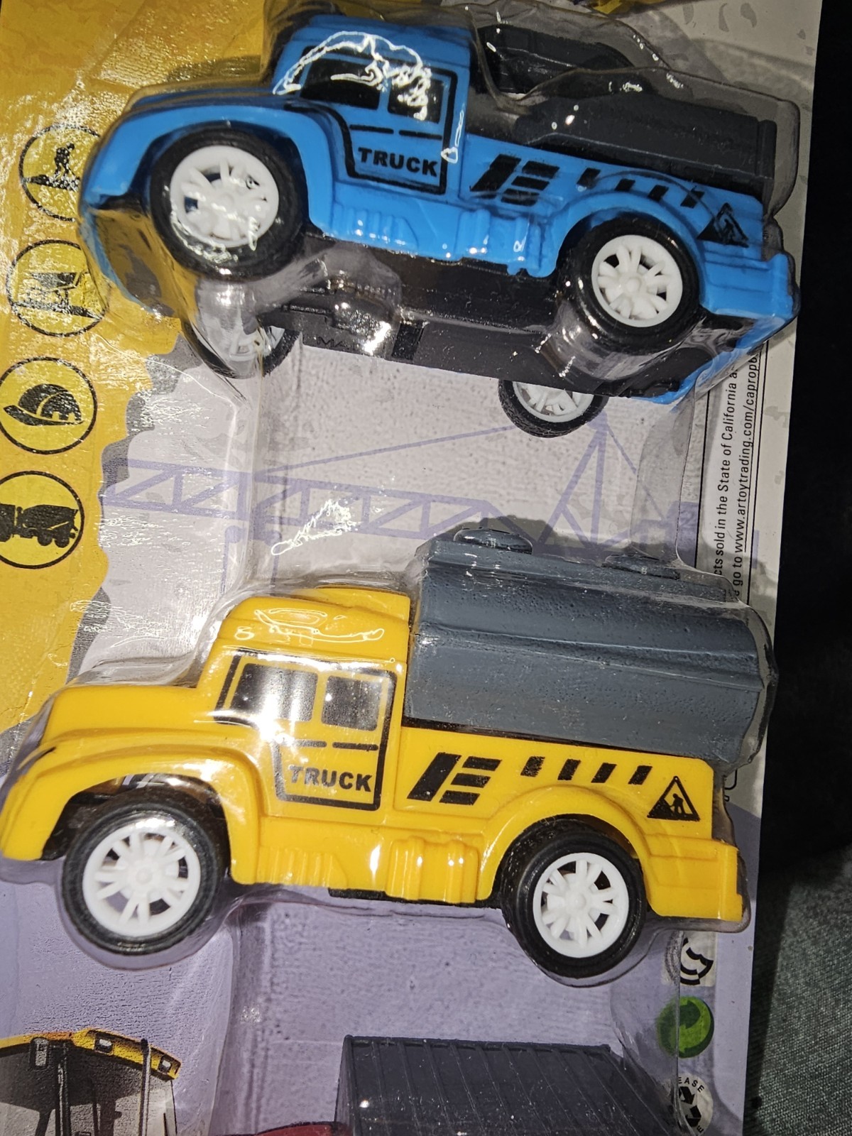 Trucks Toy Set 1:25×10 3-Pack Blue Red