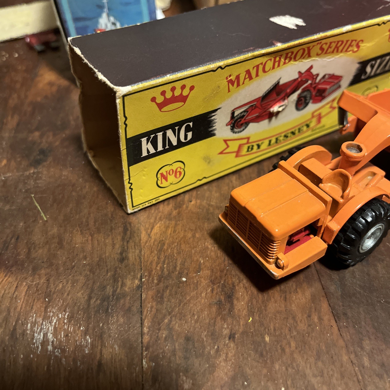 Matchbox King Size Series No. 6 Allis-Chalmers Earth Remover Orange w/ Box