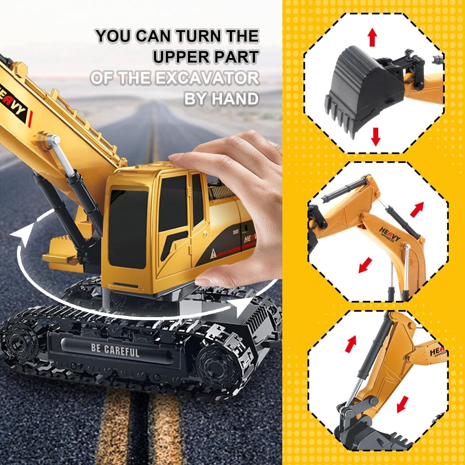Construction Excavator – Toy Engineering Digger Truck, Remote Control…
