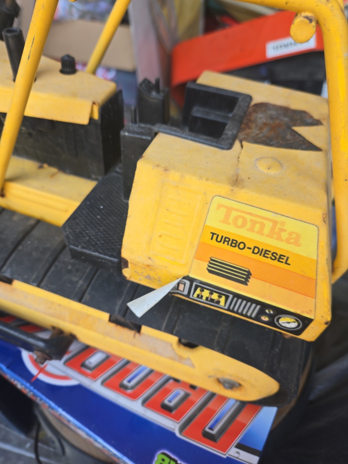 Vintage 1970s 80s Tonka T-9 Bulldozer Construction Toy Pressed Steel