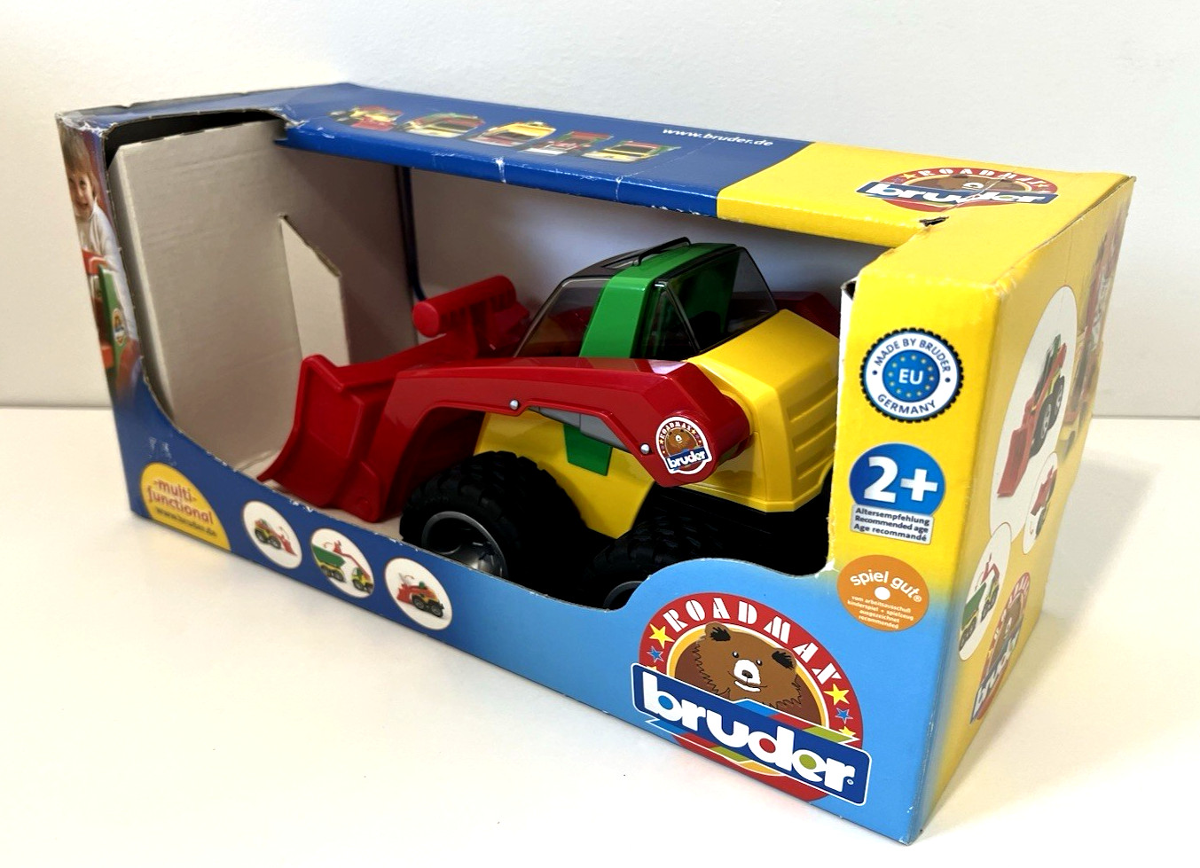 BRUDER ROADMAX STEER LOADER TRUCK 20060 RED YELLOW GREEN 2011 GERMANY GERMAN TOY