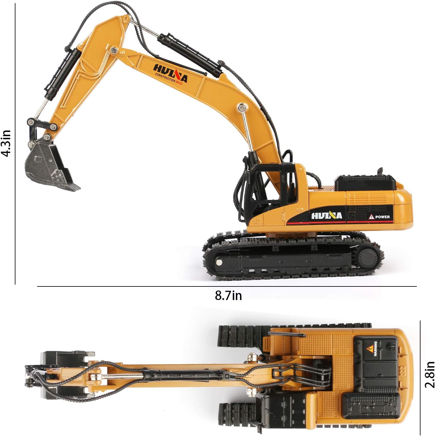 1/50 Scale Diecast Crawler Excavator, Metal Construction Vehicle Models Toys for
