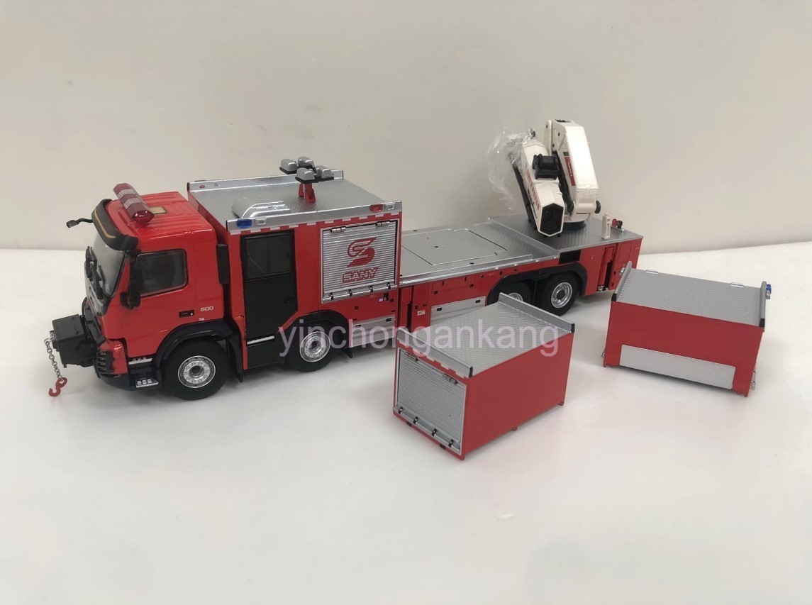 1:50 SANY JY200 Fire Engine Truck Emergency Recue Vehicles Diecast Model