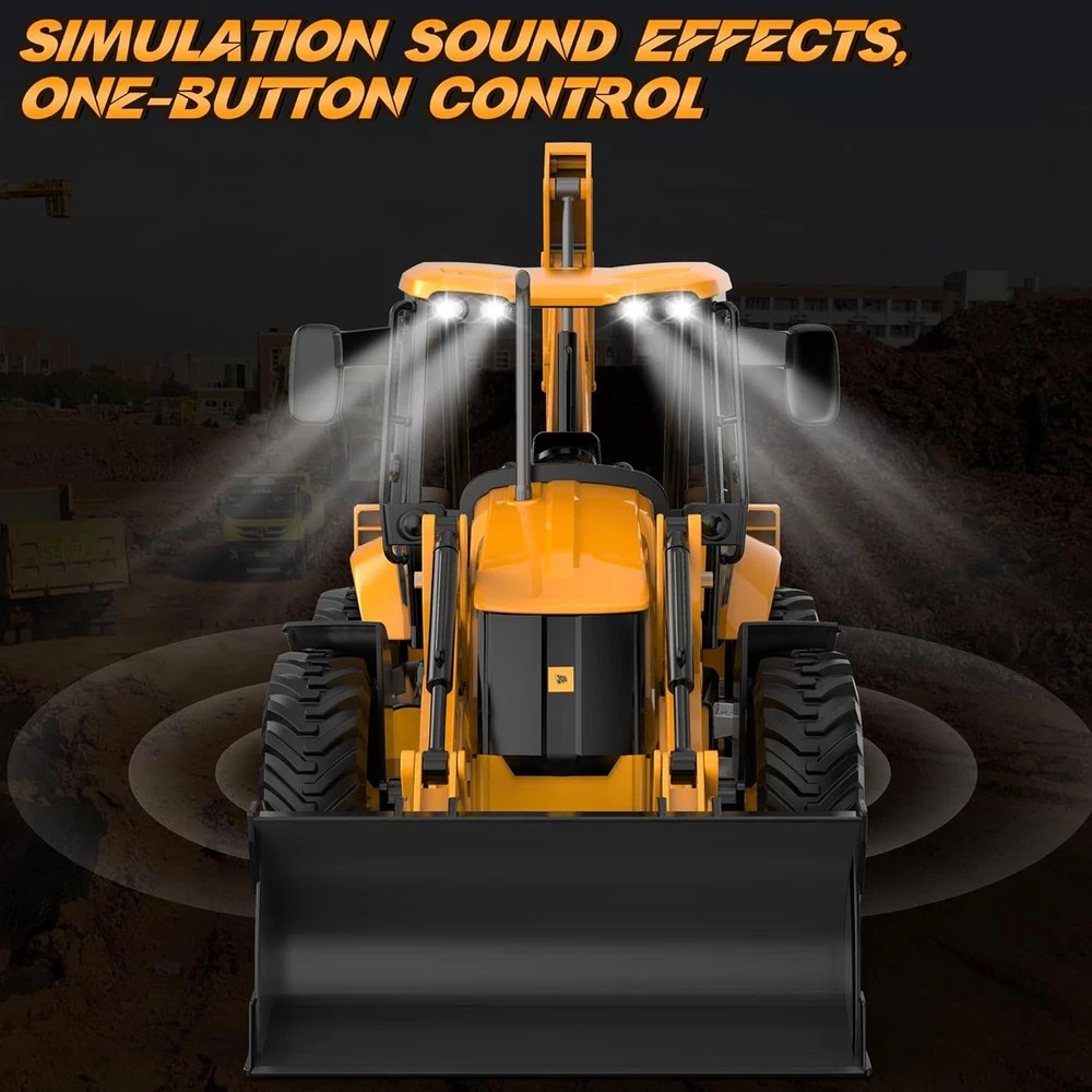 DOUBL E JCB 1:20 Scale RC Excavator & Loader – Dual-Function Construction Model