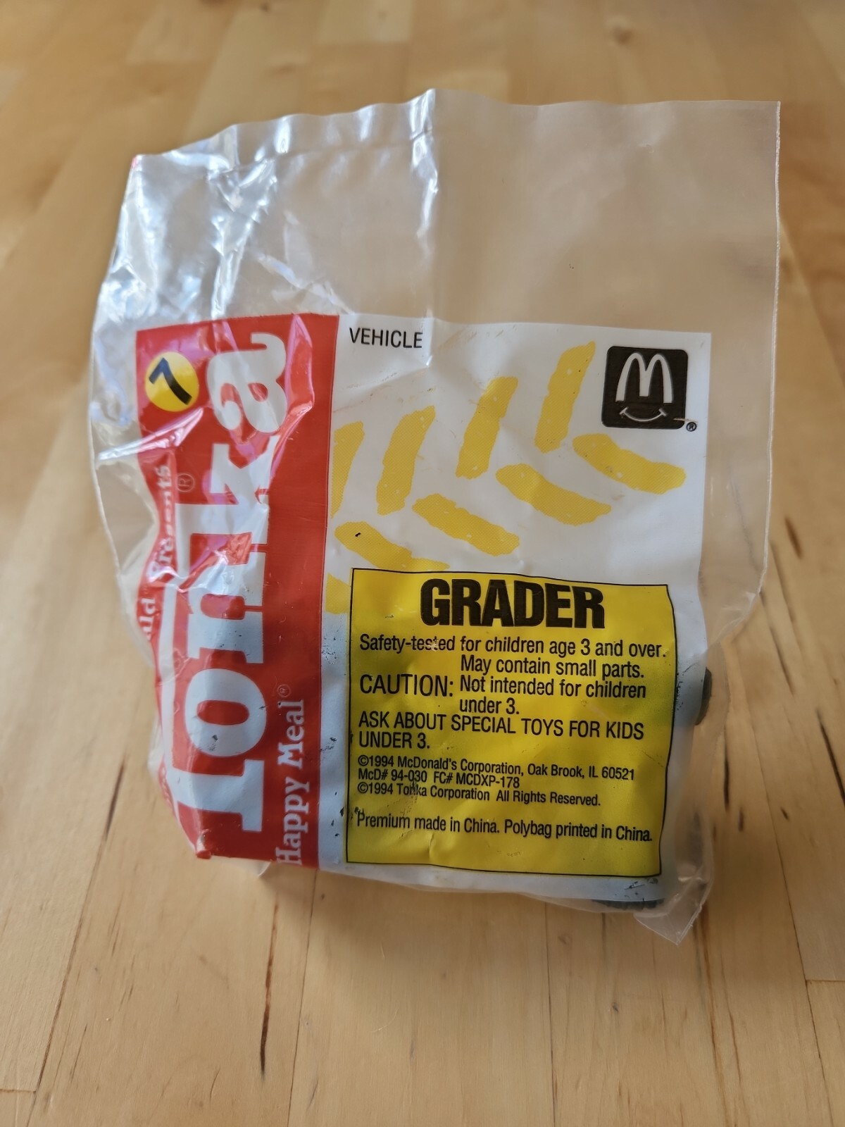 MIP McD McDonald’s TONKA 1994 GRADER #7 Diecast TOY Yellow 4″