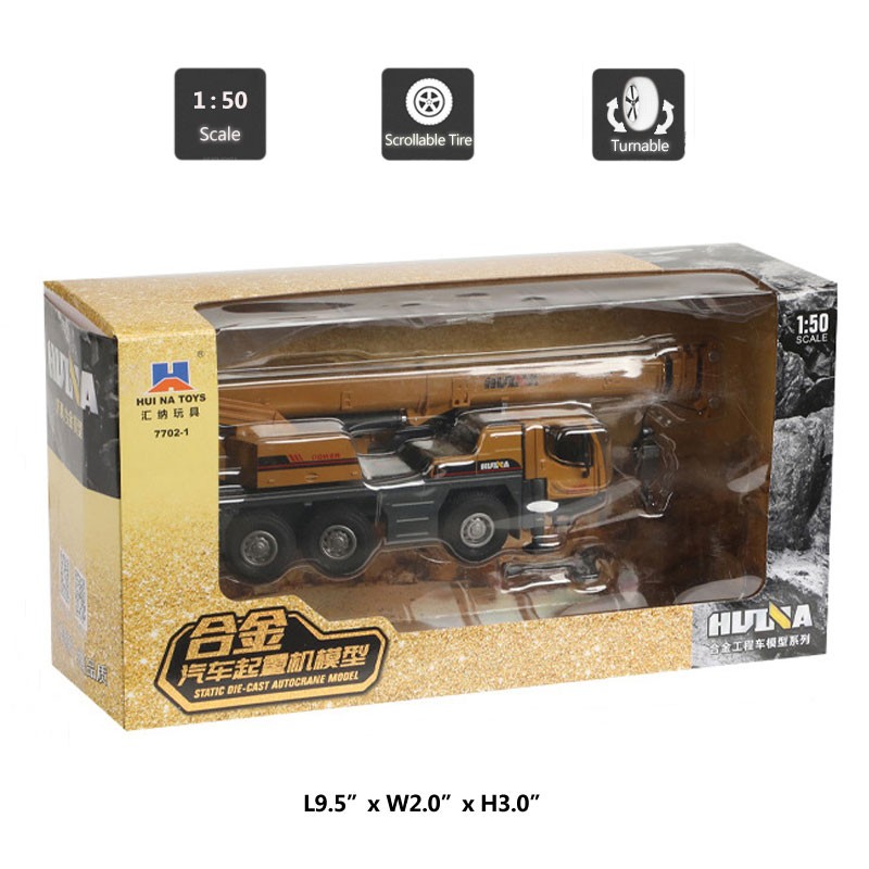 1:50 Crane Truck Construction Equipment Model Car Diecast Toy Cars Toys for Boys