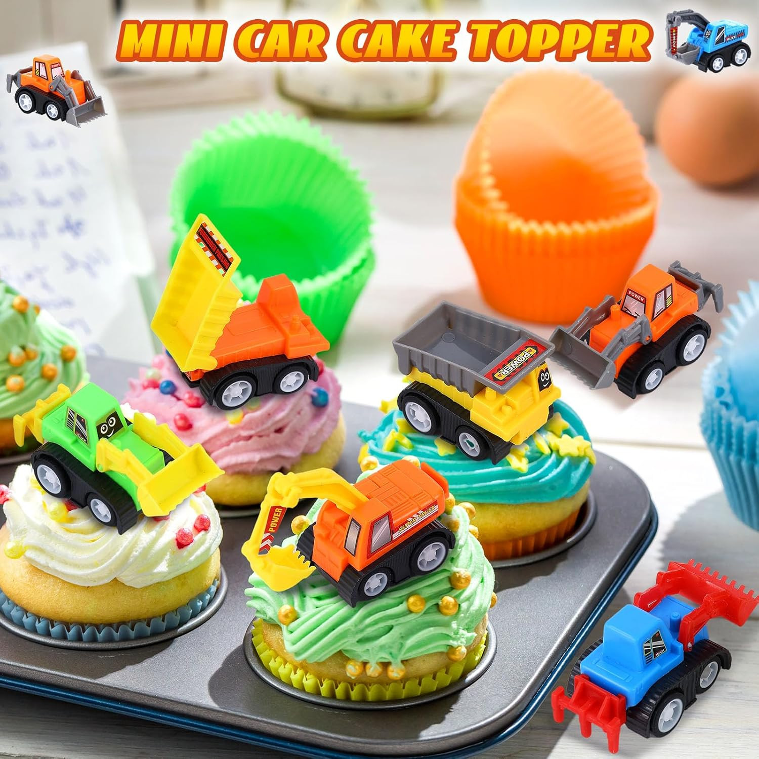 Mini Construction Car Toys Pull Back Vehicles Excavator Truck Tractor Kids Party