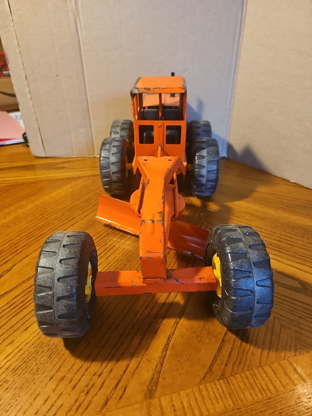 Vintage 1970’s Tonka MR-970 On Wheels ORANGE Pressed Steel Toy Road Grader
