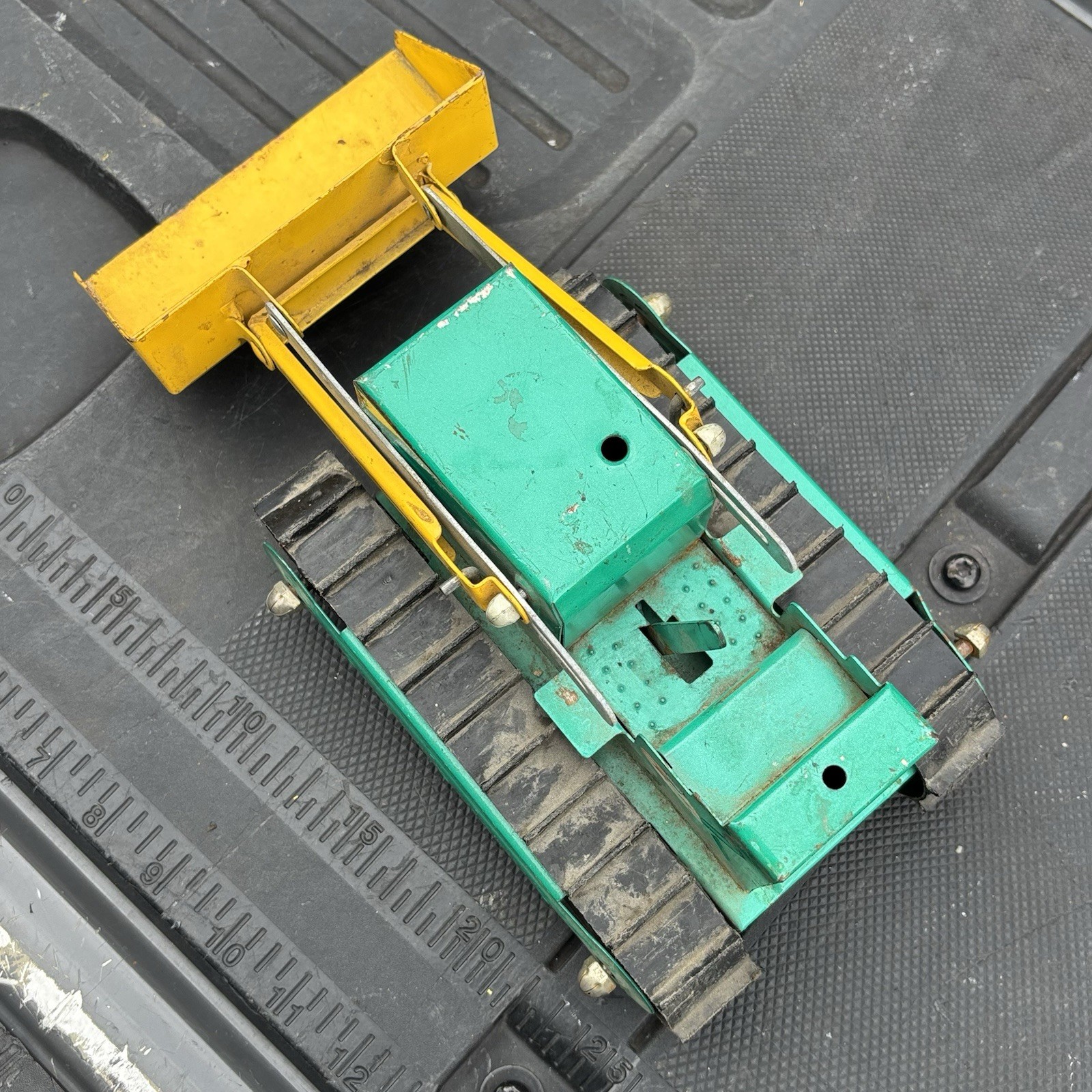 2 x Vintage Pressed Steel Structo Track Loader Bulldozers Toys