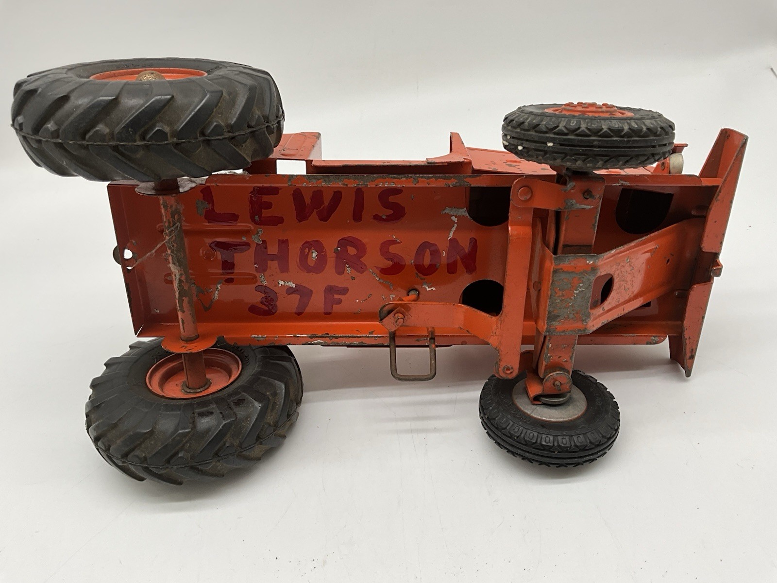 Doepke Euclid Tractor Toy Earth Mover 26″ Red Goodyear Tires Vintage 1950’s