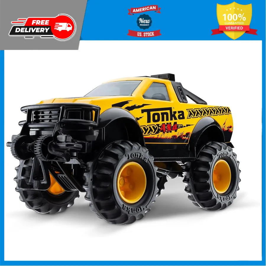 Tonka Steel Classics 4×4 Pickup Truck Yellow Toy Construction Vehicle Ages 3+