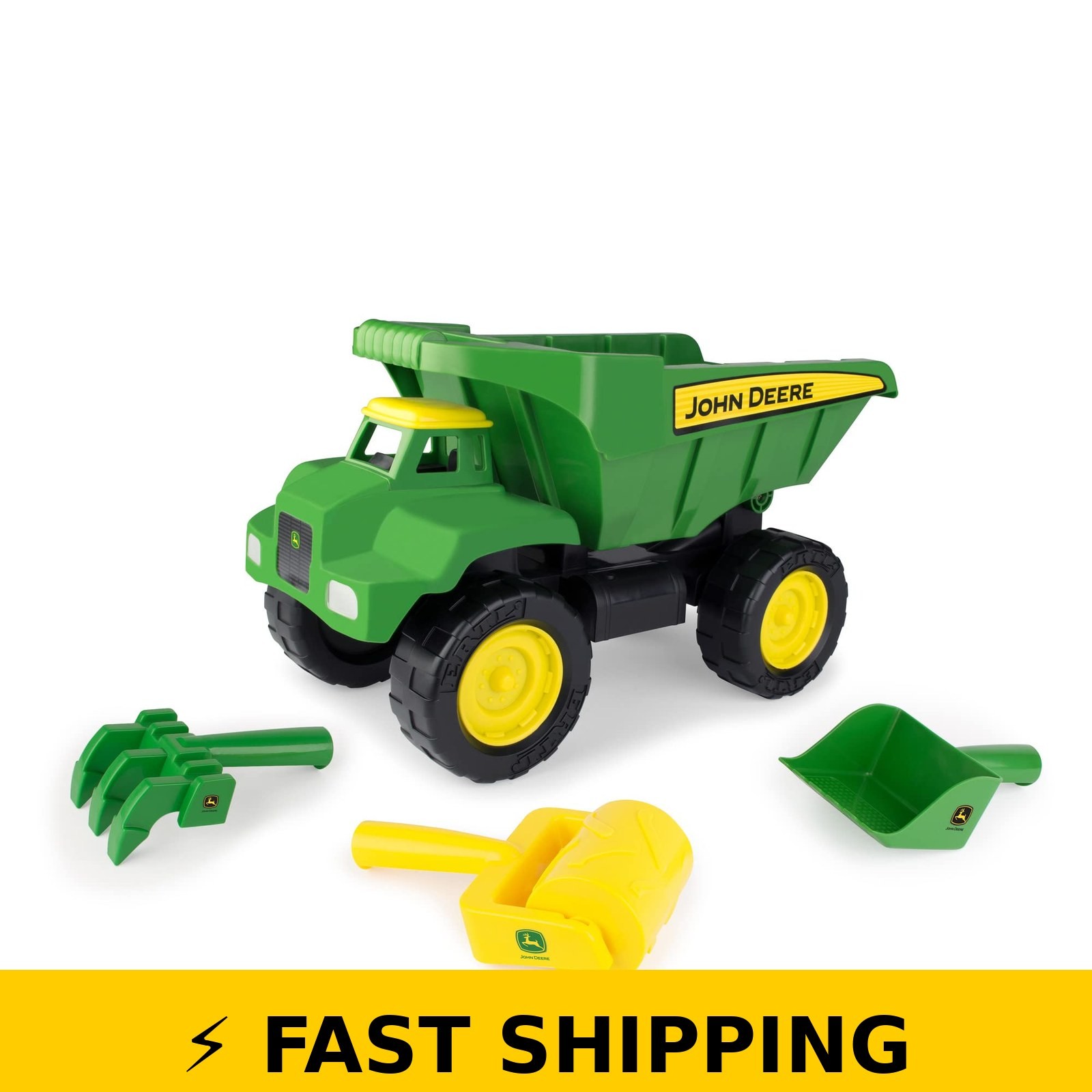 John Deere Big Scoop Dump Truck Toy with Sandbox Tools