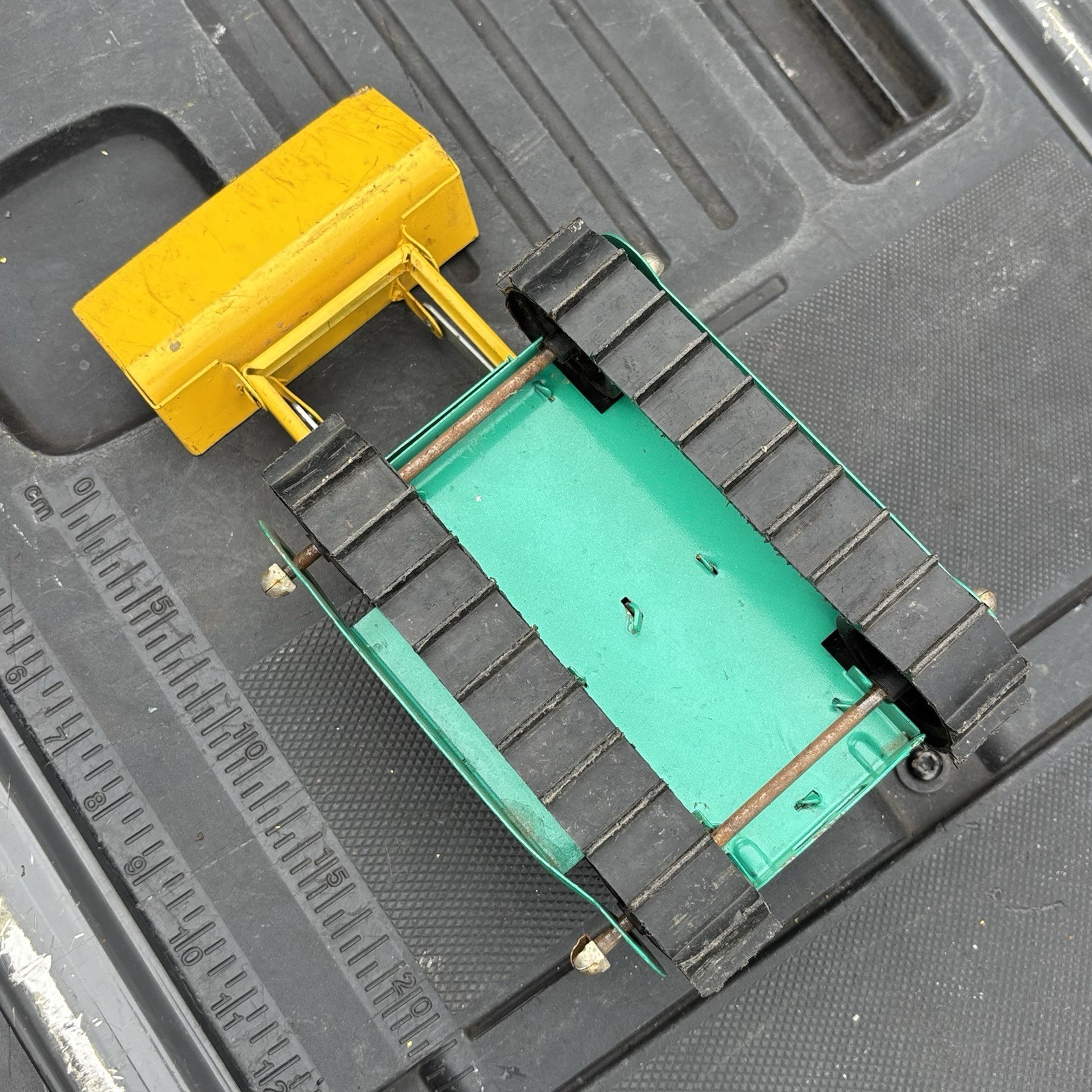 2 x Vintage Pressed Steel Structo Track Loader Bulldozers Toys