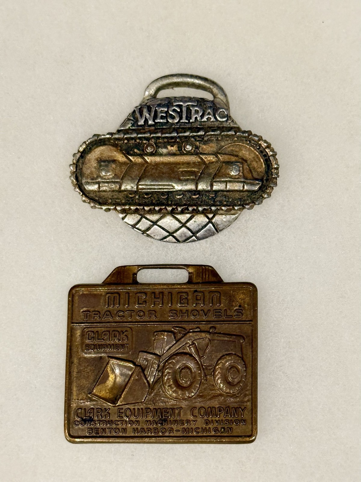 Lot 2 Clark Michigan Tractor Shovel Watch Fobs