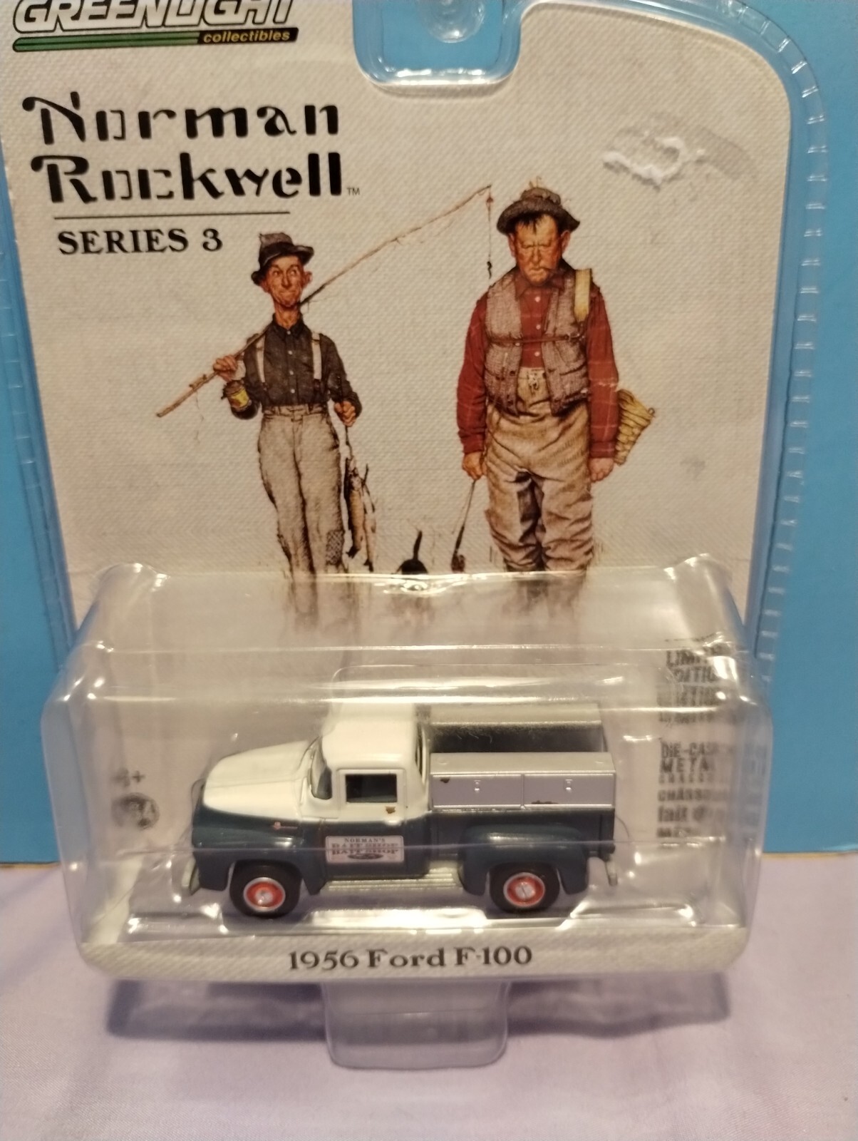 1/64 Scale Greenlight – 1956 Ford F-100 Pickup Truck *Blue* (Norman Rockwell)