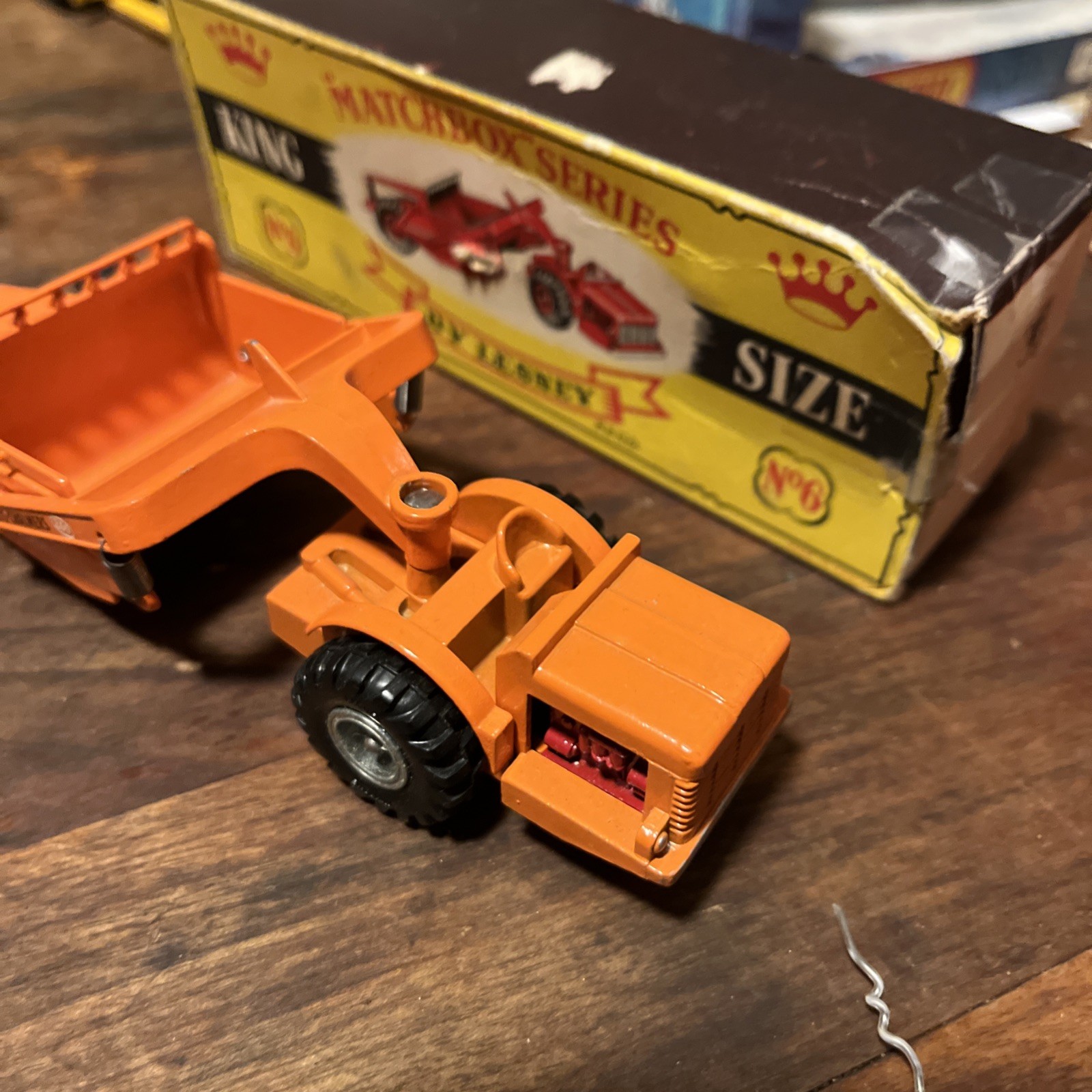 Matchbox King Size Series No. 6 Allis-Chalmers Earth Remover Orange w/ Box