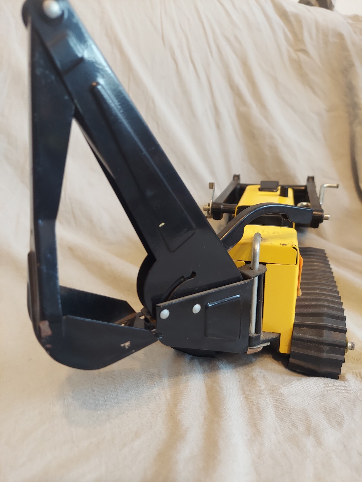 Tonka Trax Backhoe & Front End Loader Yellow Tractor Classic Metal Vintage Toy