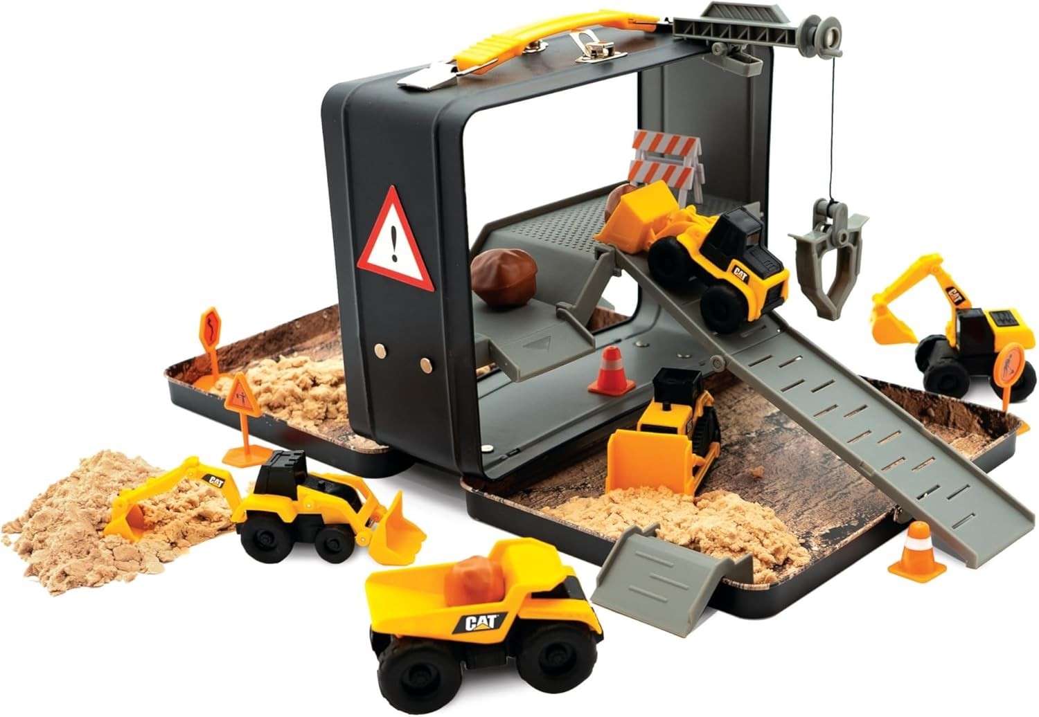 Construction Toys, Store N Go Playset – Tin Travel Case Transforms into Multi-