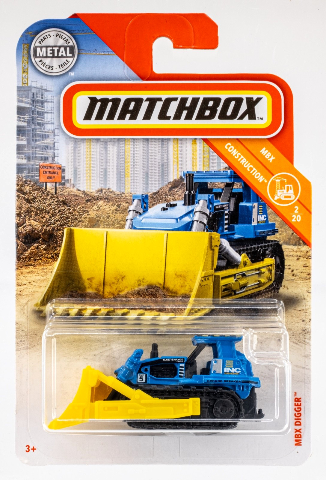 2019 Matchbox #30 MBX Digger™ BLUE | YELLOW | INC CONSTRUCTION | FSC