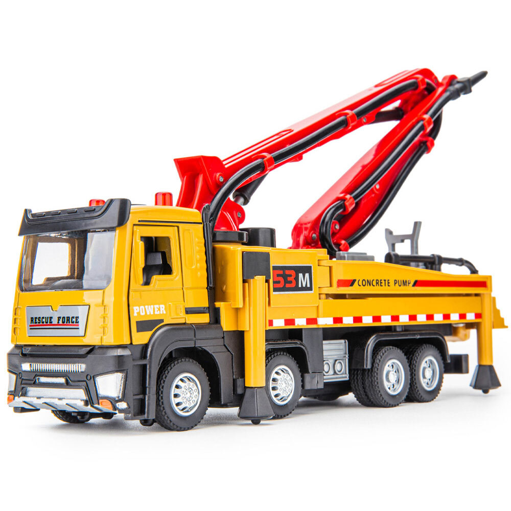 1:50 Concrete Pump Truck Toy Model Diecast Construction Toy Trucks for Boys