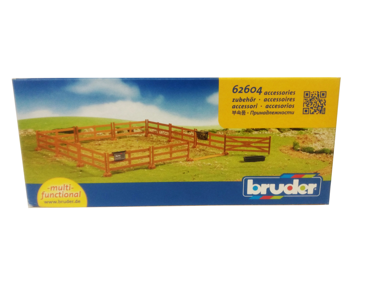 NEW Bruder Toys Pasture cow Farm Fence Brown 62604 with 1 bull and 1 cow