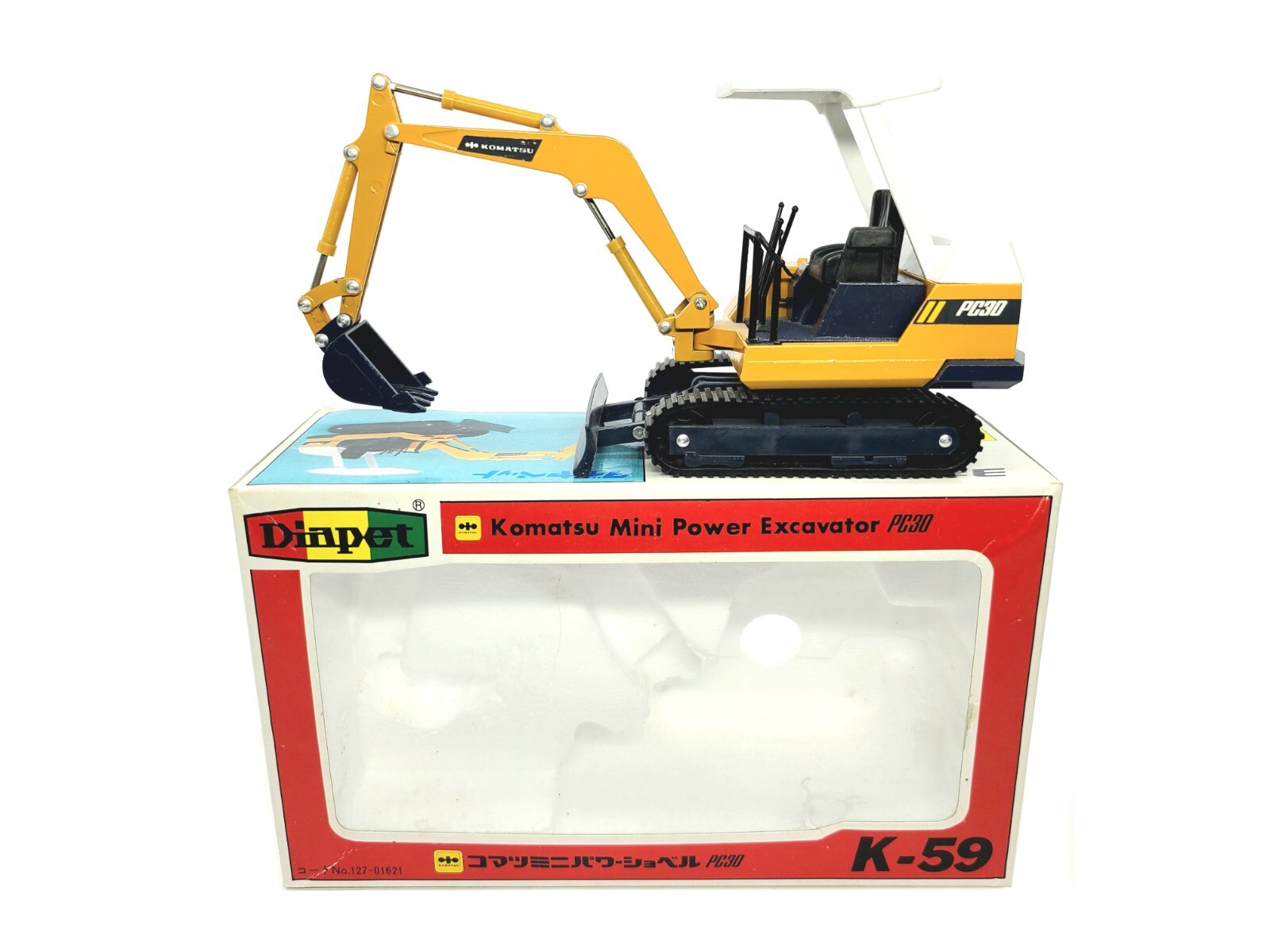 Komatsu PC30 Compact Excavator – Diapet 1:25 Scale Diecast Model #K-59 New