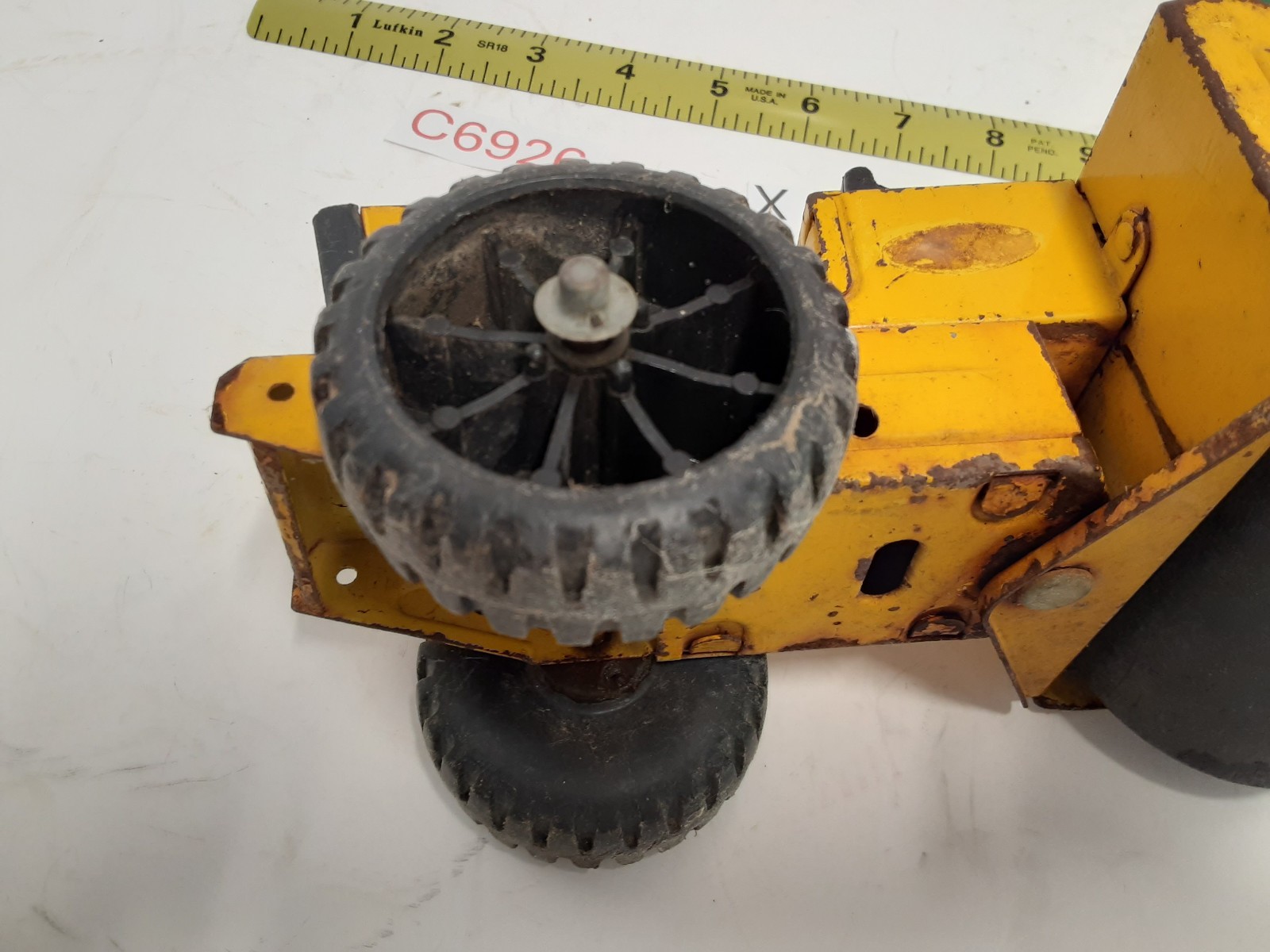 Vintage 8-1/2″ TONKA Road Roller Front Swivels 1970’s, To Restore/Parts