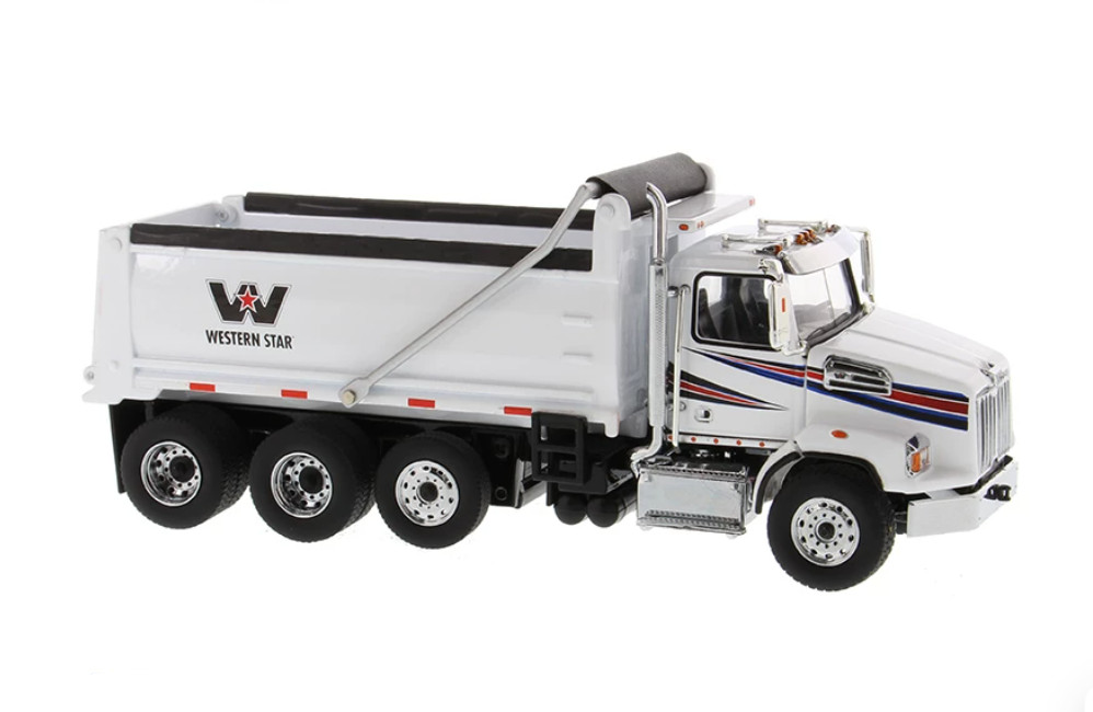 1:50 DM Western Star 4700 SF Dump Truck in White with White Dump Body Collection